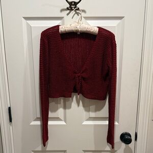Superdown Deep Red Knit Cardigan